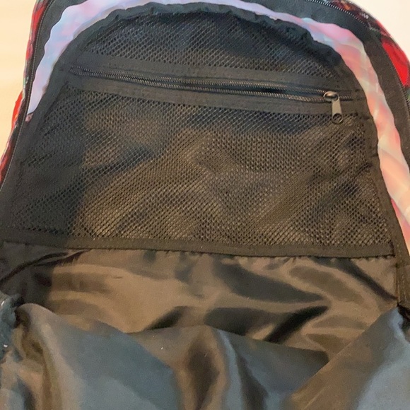 Pink by Victoria Secret Red Plaid Campus Backpack - Picture 7 of 12